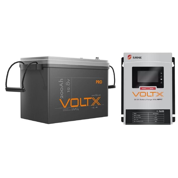 VoltX 12V Lithium Battery 200Ah + 50A DC-DC Charger