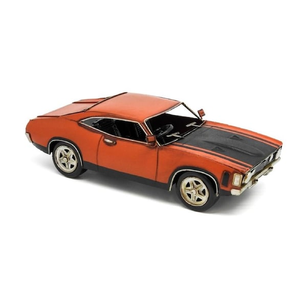 Boyle 1972 Ford Falcon XA GT Coupe Metal Car Ornament Decor 26x12 cm Orange