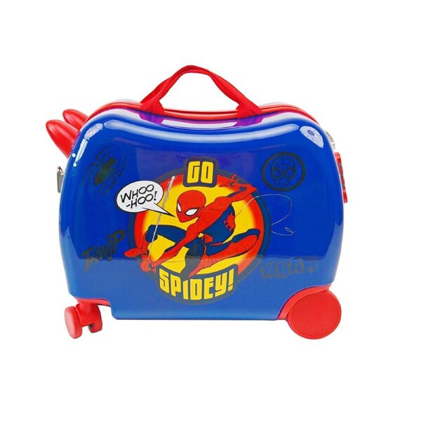 Marvel Spiderman Ride-On Trolley Case Kids/Children Onboard Luggage Blue