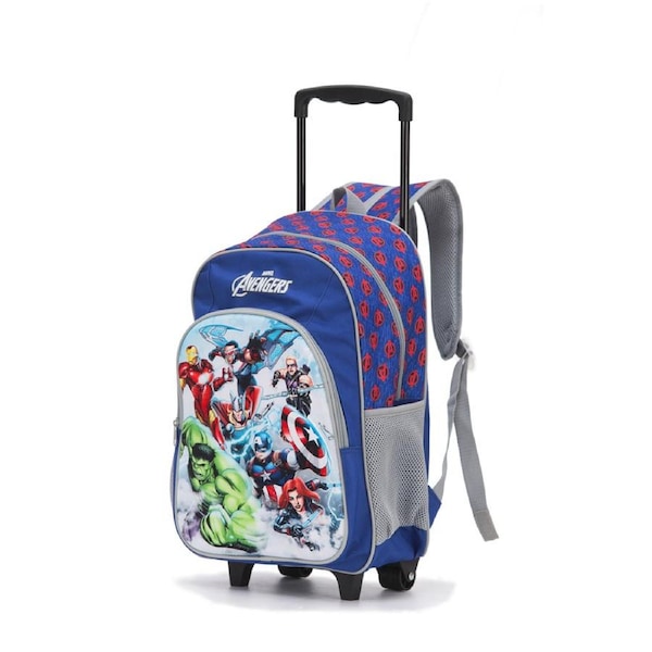 Marvel Avengers 17'' Trolley Backpack Kids/Children 2-Wheeled Travel Bag Blue