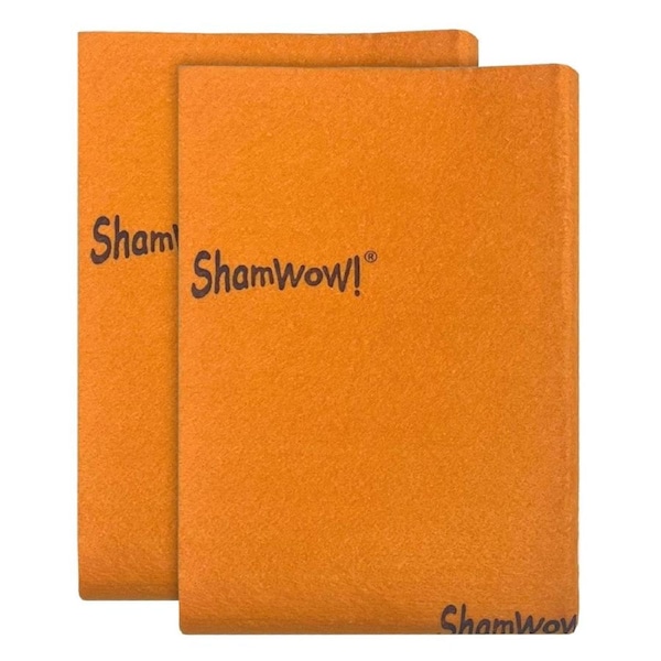 ShamWow 2 Pack Super Absorbent, Multi-Purpose Cleaning Shammy Towels