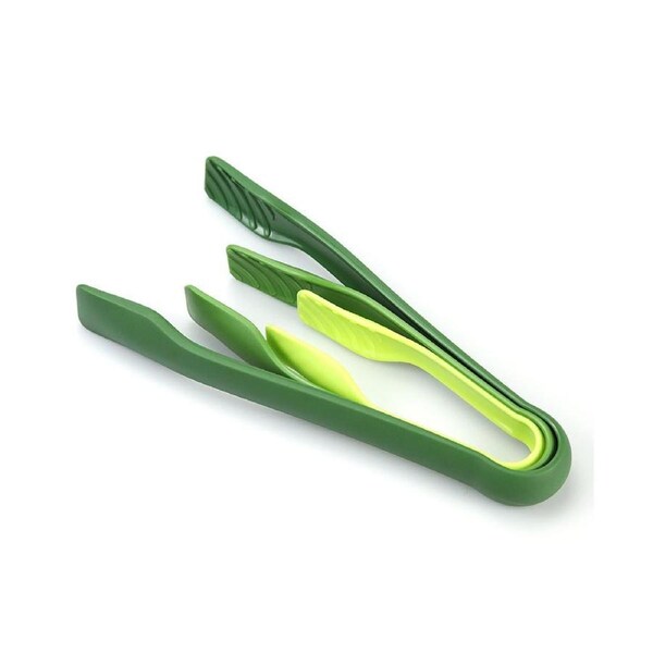 Kitchen Tongs Reusable Serving Tongs Non-Slip Bread Clip Tongs for Catering Cooking Salad Toaster - Green