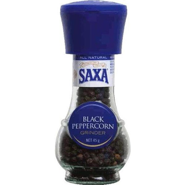 Saxa Black Peppercorn Grinder 45g x 1