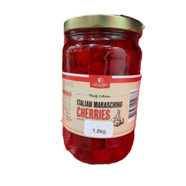 Sandhurst Cherries Maraschino Italian With Stem 1.8kg x 1