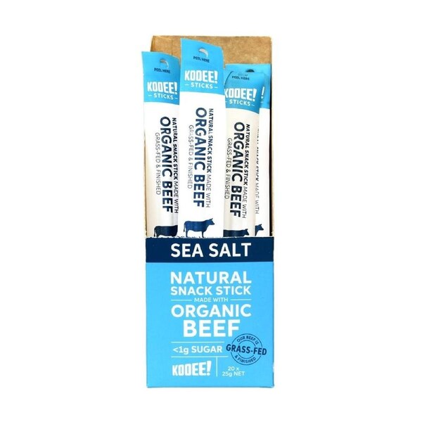 Kooee Stick Organic Beef Sea Salt 25g x 20