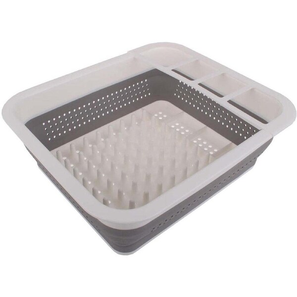 Madesmart Plastic 36cm Collapsible Dish Rack Spoon/Fork Plate Organiser White