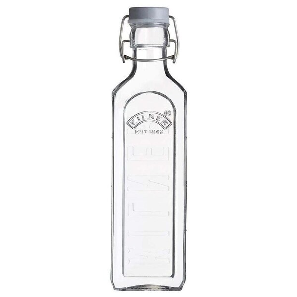 Kilner 600ml Glass Clip Top Bottle Jar Liquid Storage Container w/ Lid Clear
