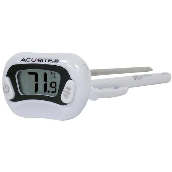 Acurite Stainless Steel Probe Digital Instant Read Cooking Thermometer White
