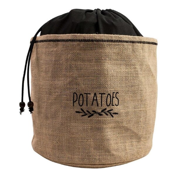Avanti 24cm Fabric/Jute Potato Storage Bag Preserving Fresh Produce Sack Brown