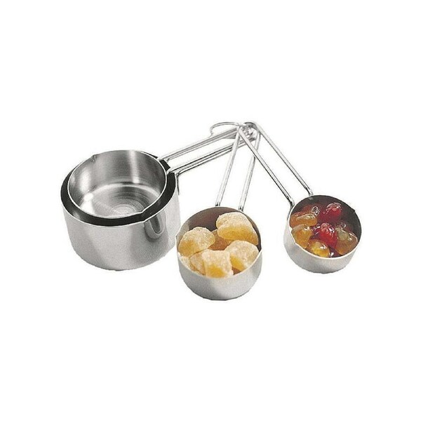 4pc Avanti Stainless Steel Professional Food Cooking Measuring Cup Set Silver