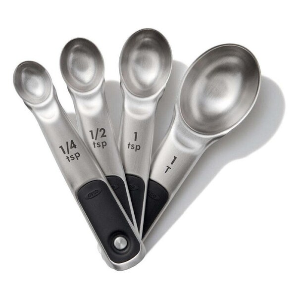4pc Oxo Good Grips Stainless Steel Food Cooking/Baking Measuring Spoon Set SLVR