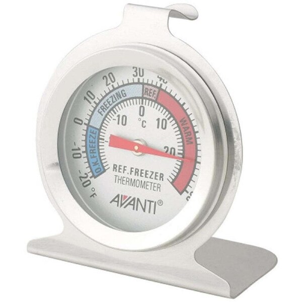 Avanti Stainless Steel Refrigerator Thermometer Fridge Temperature Gauge Silver