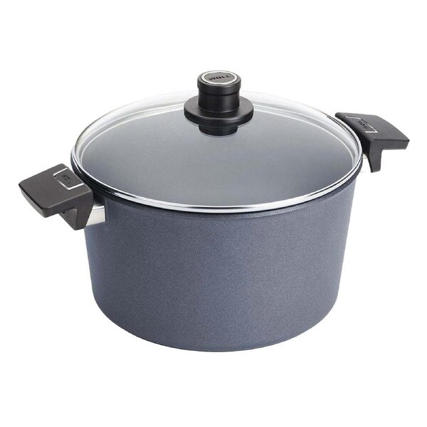 Woll Diamond Lite Aluminium 24cm/5L Stock Pot w/ Lid/Fixed Handle Cookware Grey