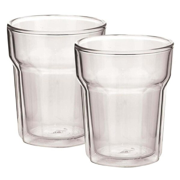 Avanti Nove 250ml Double Wall Glass Cup Latte/Water Mug Glassware Set Clear