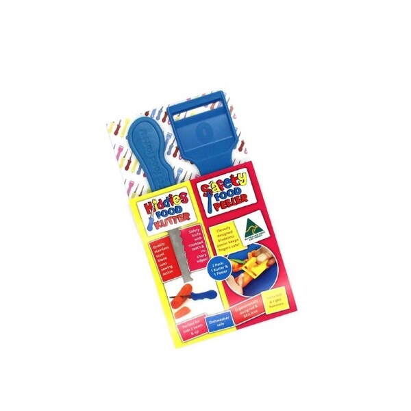Safety Food Kutter/Peeler Kids Plastic Kitchen Accessories Twin Pack Assorted