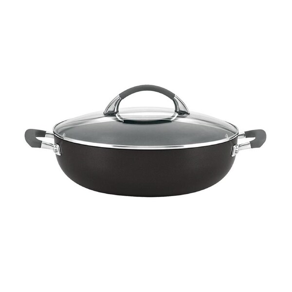 Anolon Endurance+ 30cm/5.2L Covered Risotto Pan w/ Lid Round Cookware Black