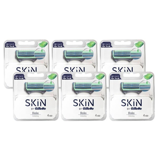 24pc Skin By Gillette Exfoliating Blade with Aloe Vera Refill Cartridges