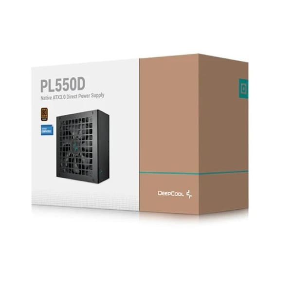 DeepCool PL550D 550W 80+ Bronze Certified Non-Modular ATX Power Supply(Direct Cable), 120mm Fan, DC to DC, ATX3.1, 100,000 MTBF, 85% Efficiency