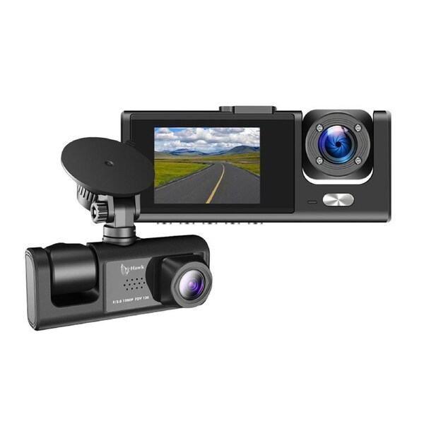 I-Hawk Defender Dual Dash Camera Full HD 1080p With Wide Angle Lens Black