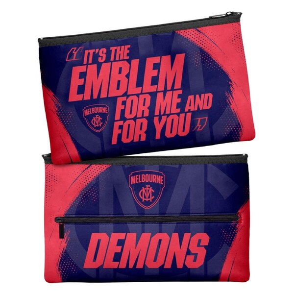 Melbourne Demons AFL Large Graphic Pencil Case for School Work Stationary
