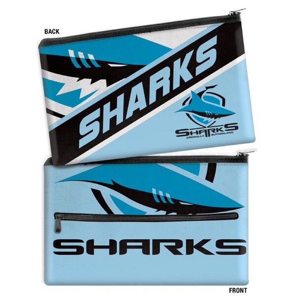 NRL Cronulla Sharks LARGE Graphic Pencil Case for School Work Stationary