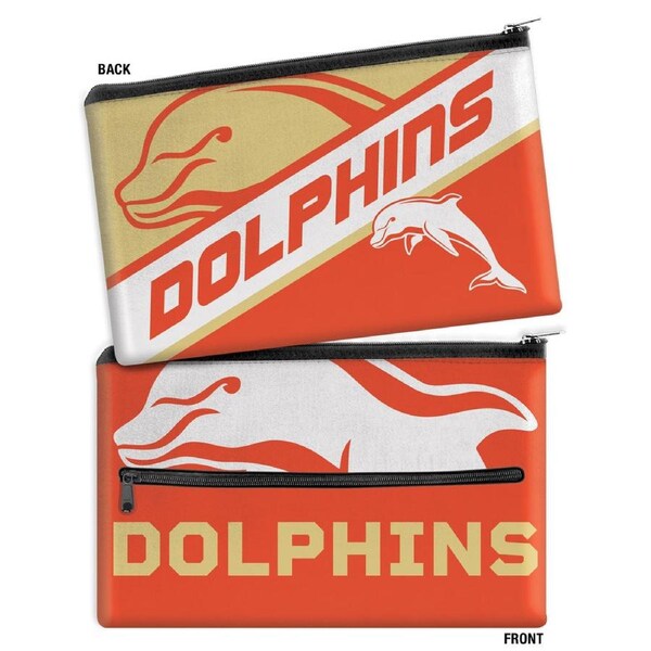 NRL Dolphins LARGE Graphic Pencil Case for School Work Stationary