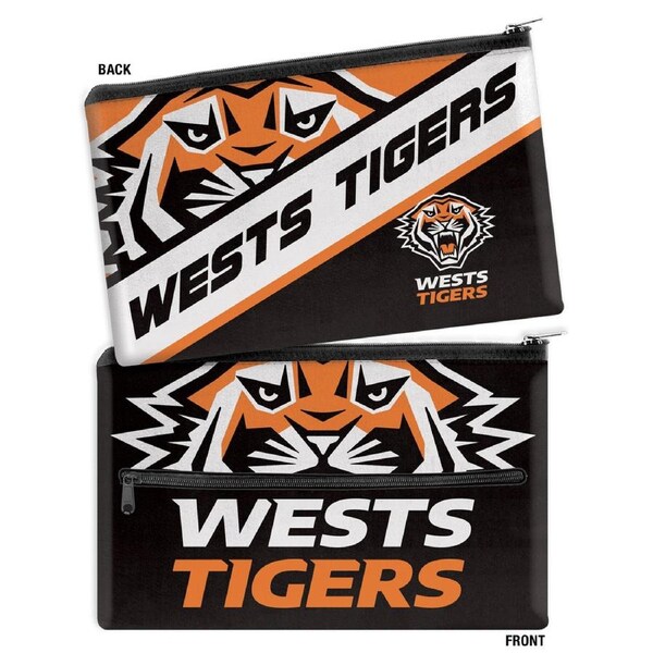 NRL Wests Tigers LARGE Graphic Pencil Case for School Work Stationary