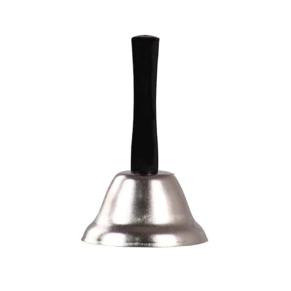 Ringing Hand Bell - Loud Metal Handheld Ring Bell for Calling Attention and Assistance