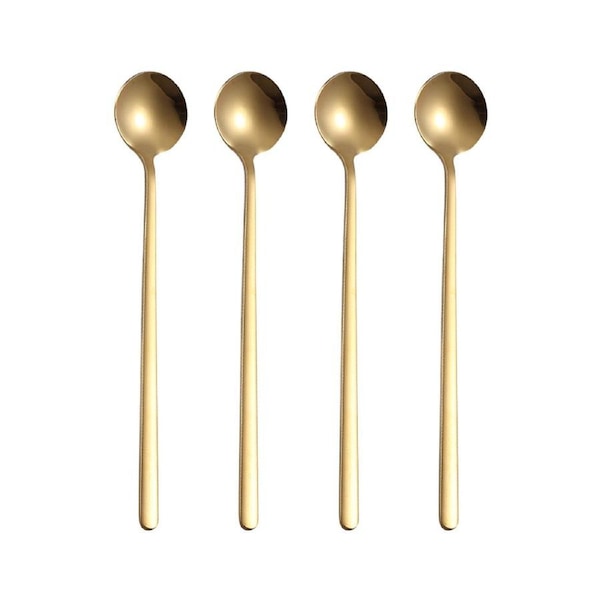 Coffee spoon mixing spoon long handle mixing spoon gold espresso spoon stainless steel spoon - Style 2