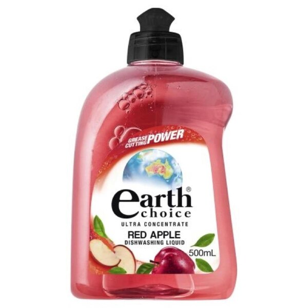 Earths Choice Red Apple Dishwash Liquid Concentrate 500ml x 8