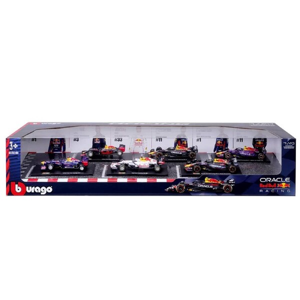 Burago 1:43 Formula Racing Die Cast With Plastic Part Car Model 6 Pack Red Bull