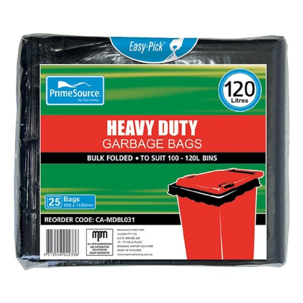 Cast Away Garbage Bags Heavy Duty Black 25s x 10