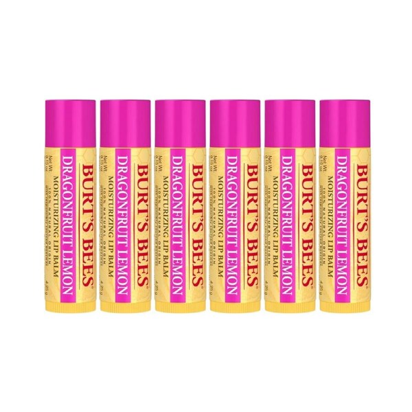 6 x Burt's Bees Dragonfruit Lemon Lip Balm 4.25g