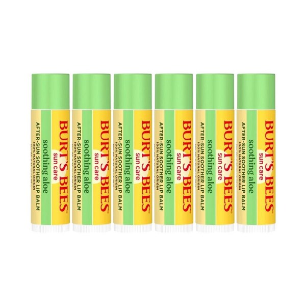 6 x Burt's Bees After Sun Soother Aloe Lip Balm 4.25g