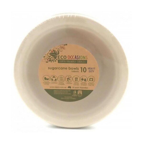 Alpen Sugarcane Bowl Natural 16cm 10 Pack x 1
