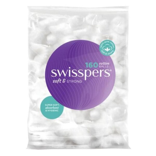 Swisspers Cotton Balls 160 Pack x 12