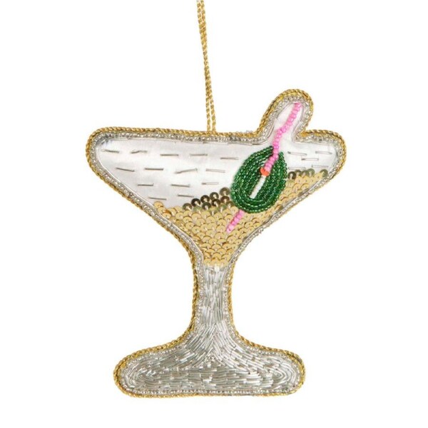 Vixen & Velvet Martini Sequin Hanging Decoration 14cm