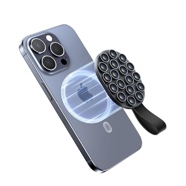 Catzon Magnetic Suction Cup Phone Mount for Shower/Mirror/Selfies/Call-Black