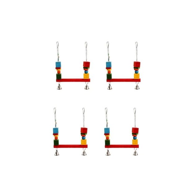 YES4PETS 4X Bird Swing with Bells 20x28cm Parrot Budgies Canaries Cockatiels Parakeet