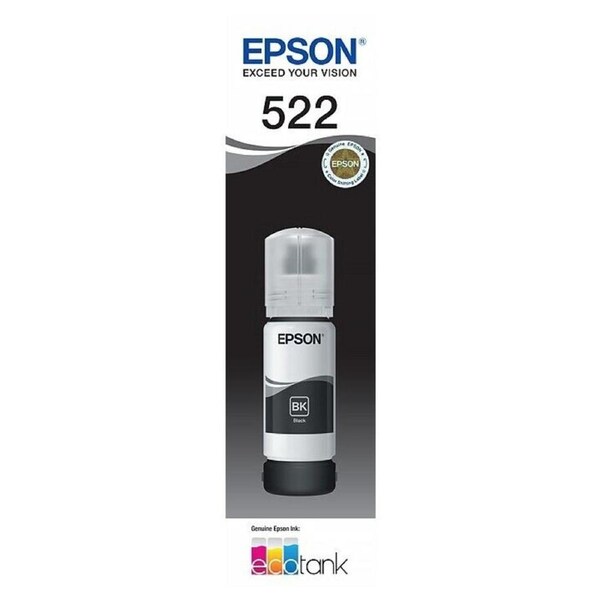 Epson T522 Black EcoTank 522 Ink Toner Bottle C13T00M192 Genuine Original