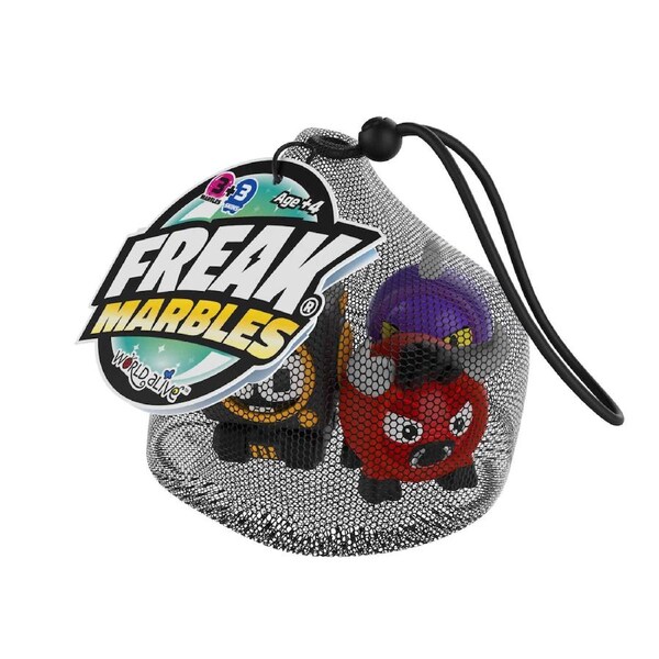 Freak Marbles 3 Marbles with Drawstring Mesh Blind Bag Assorted