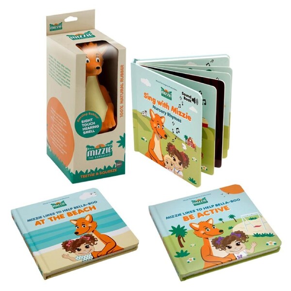 Mizzie The Kangaroo Baby Story Time Fun Toy and Book Pack