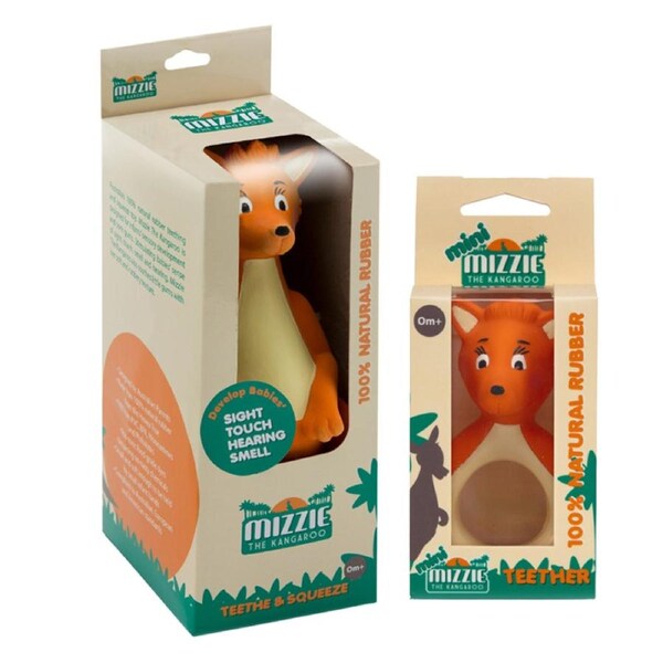Mizzie The Kangaroo The Aussie Baby Natural Teether Pack