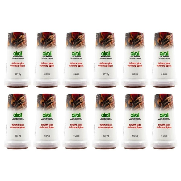 12x Airall Solid Home/Room Air Freshener Odour Eliminator 170G Autumn Spice