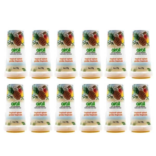 12x Airall Solid Home/Room Air Freshener Odour Eliminator 170G Tropical Splash