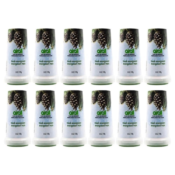 12x Airall Solid Home/Room Air Freshener Odour Eliminator 170G Fresh Evergreen