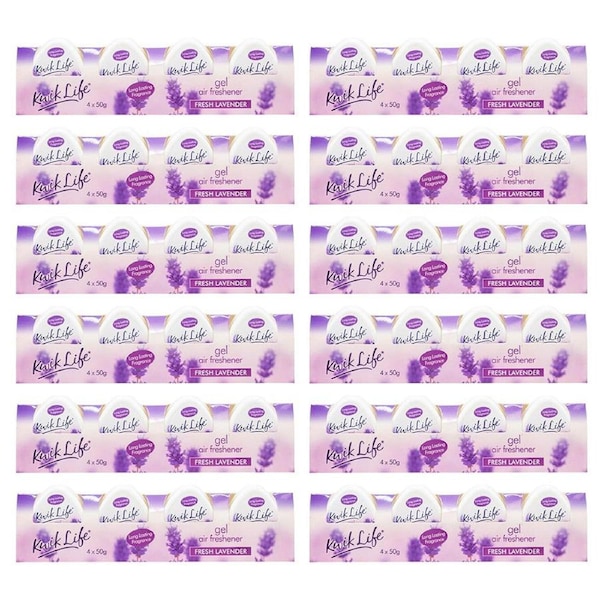 48pc Kwik Life Home/Bathroom Gel Air Freshener Odour Eliminator 50G Assorted