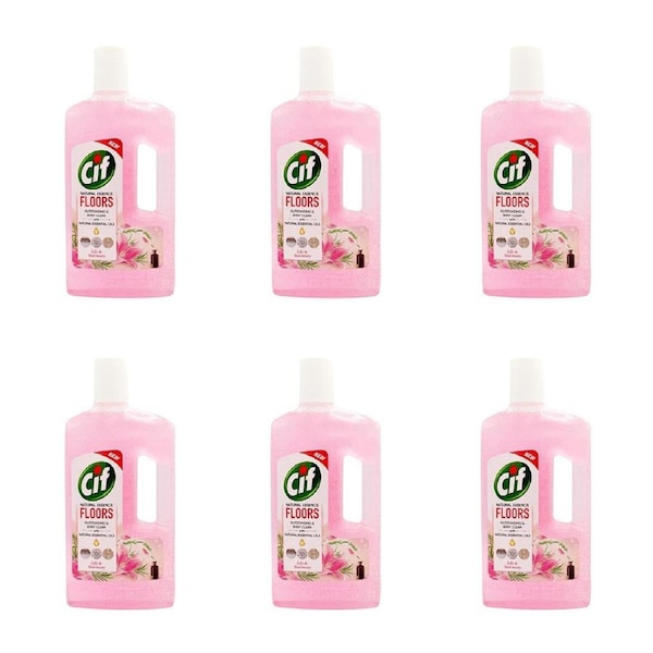 6x Cif Natural Essence Floor Cleaner w/ Essential Oil 997ml Lily & Rosemary