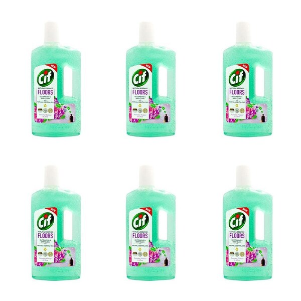 6x Cif Natural Essence Floor Cleaner w/ Essential Oil 997ml Summer Flower & Mint