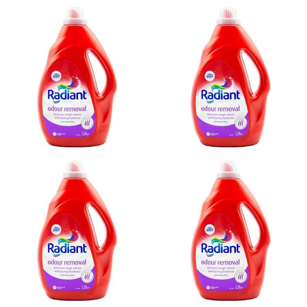4x Radiant Odour Removal Laundry Detergent FT Loader 1.8L Refreshing Citrus